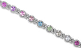Premium Ladies Multi Coloured Swarovski Crystal Titanium  Magnetic Bracelet - Medi Safe by Arabesques Jewels 