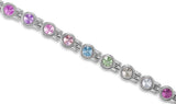 Premium Ladies Multi Coloured Swarovski Crystal Titanium  Magnetic Bracelet - Medi Safe by Arabesques Jewels