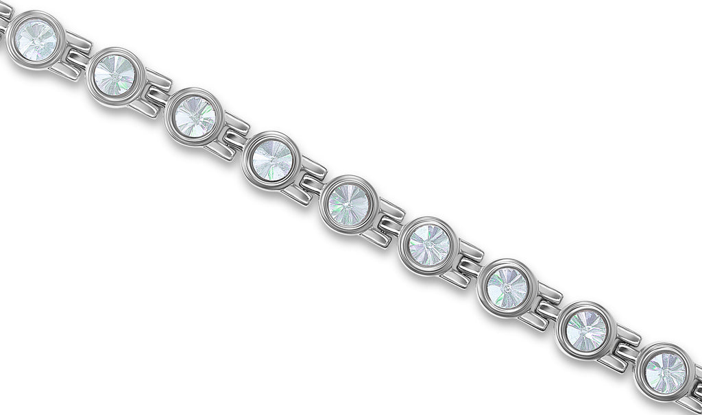 Premium Ladies AB Swarovski Crystal Titanium  Magnetic Bracelet - Medi Safe by Arabesques Jewels