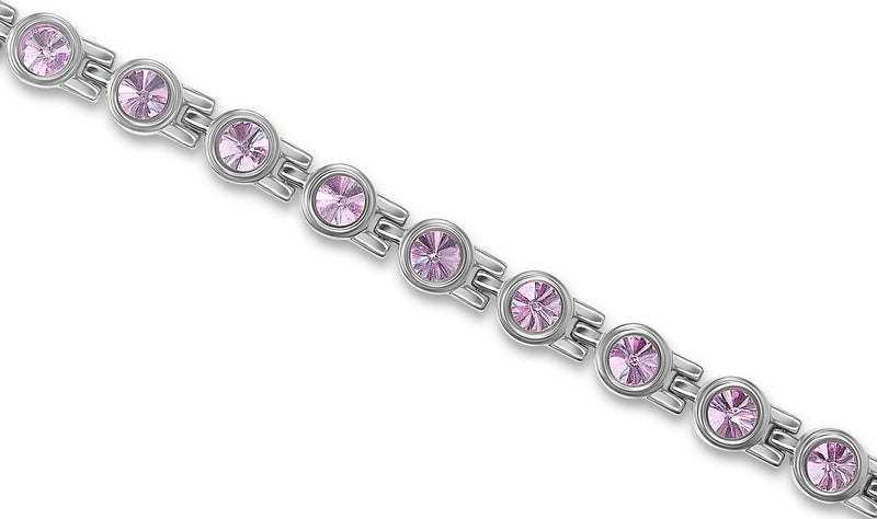 Premium Ladies Lilac Swarovski Crystal Titanium  Magnetic Bracelet - Medi Safe by Arabesques Jewels