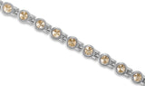 Premium Ladies Champagne Swarovski Crystal Titanium  Magnetic Bracelet - Medi Safe by Arabesques Jewels 
