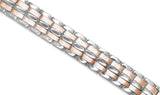 Mens Powerful Bio Magnetic Titanium Bracelet in Rose Gold and Silver - Medi Safe by Arabesques Jewels 