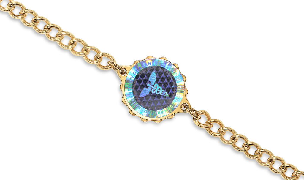 MediSafe by Arabesques Jewels. Waterproof SOS Talisman Bracelet. Stainless Steel. Gold - Medi Safe by Arabesques Jewels