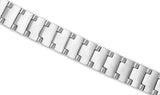 Mens Magnetic Titanium Bracelet in Matte Silver - Medi Safe by Arabesques Jewels 