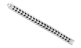Mens Magnetic Titanium Bracelet in Matte Silver - Medi Safe by Arabesques Jewels 