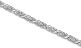 Womens Magnetic Titanium and Crystal Kisses Bracelet in Silver - Medi Safe by Arabesques Jewels 