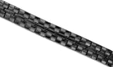 Mens Magnetic Titanium Bracelet. Black and Silver Block