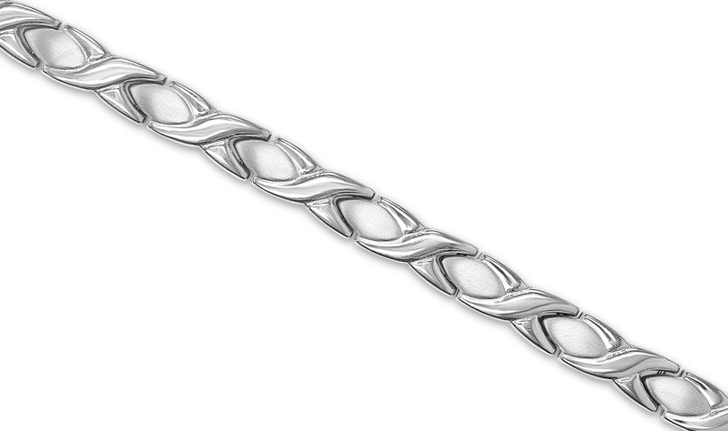 Ladies Titanium Hugs and Kisses Titanium Bracelet in Silver - Medi Safe by Arabesques Jewels
