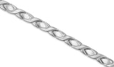 Ladies Titanium Hugs and Kisses Titanium Bracelet in Silver