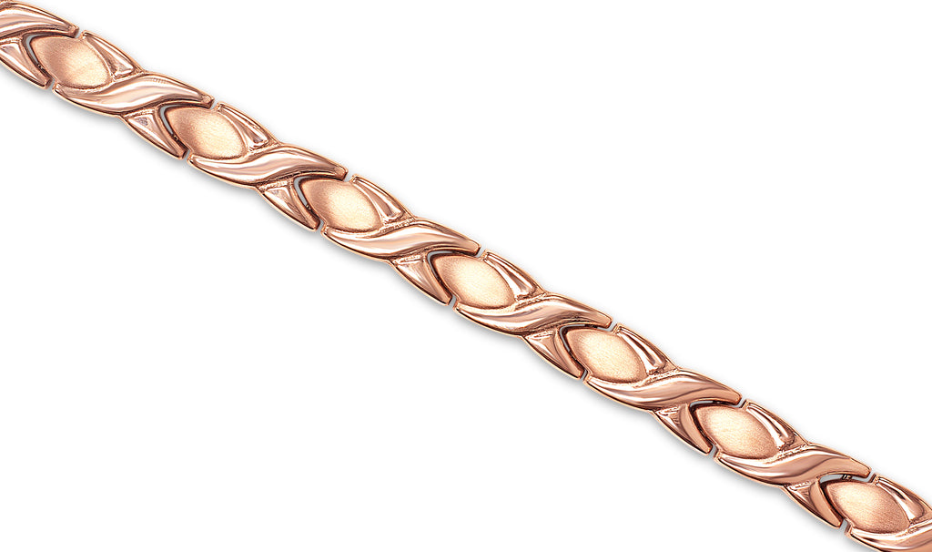 Ladies Titanium Hugs and Kisses Titanium Bracelet in Rose Gold - Medi Safe by Arabesques Jewels