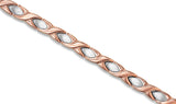 Ladies Titanium Hugs and Kisses Titanium Bracelet in Silver and Rose Gold