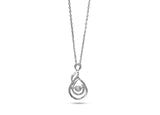 Womens Sterling Silver 925 Dancing Diamond Tear Drop Swirl Necklace - Medi Safe by Arabesques Jewels 