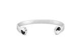 Mens Stainless Steel Magnetic Ying Yang Bangle in Silver