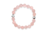 Unisex Sterling Silver & Rose Quartz Buddha Mala/Yoga Bracelet