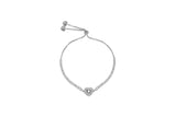 Womens Sterling Silver 925 Dancing Diamond Heart 'Love' Bracelet