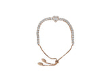 Womens Sterling Silver Heart Jewelled Tennis Bracelet in Rose Gold