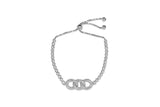 Womens Sterling Silver & CZ Chain Link Tennis Bracelet in Silver