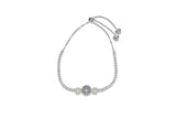Womens Sterling Silver 925 Dancing Diamond Pearl Detailed Bracelet in Silver - Medi Safe by Arabesques Jewels 