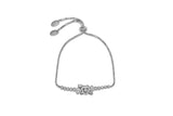 Womens Sterling Silver 925 Dancing Diamond Heart Cluster Bracelet - Medi Safe by Arabesques Jewels 