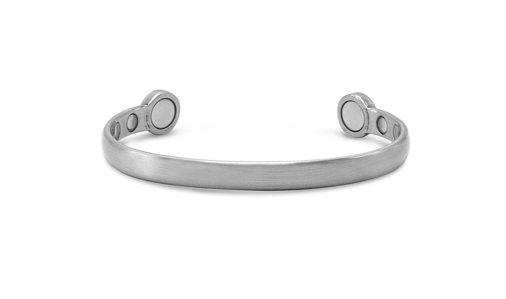 Unisex Premium High Strength Bio Magnetic Bangle in Smooth Pewter - Medi Safe by Arabesques Jewels