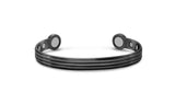 Unisex High Strength Bio Copper Magnetic Torque Bangle in Ridged Black