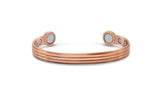 Unisex High Strength Bio Copper Magnetic Torque Bangle in Ridged Rose Gold