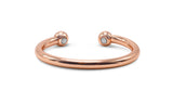 Unisex Copper Magnetic Therapy Torque Bangle in Rose Gold - Medi Safe by Arabesques Jewels 