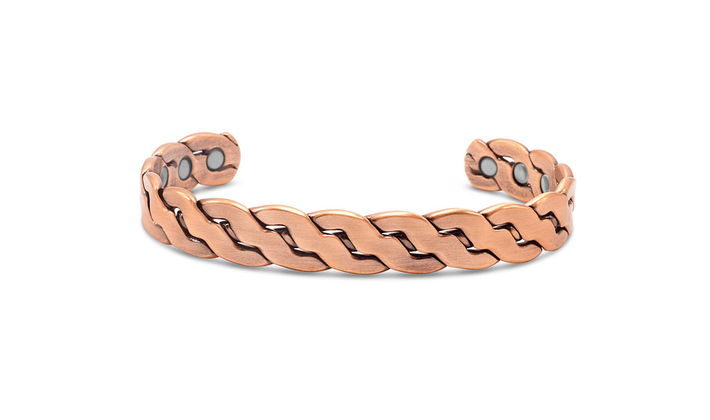 Mens Copper Curb Chain Magnetic Bangle - Medi Safe by Arabesques Jewels