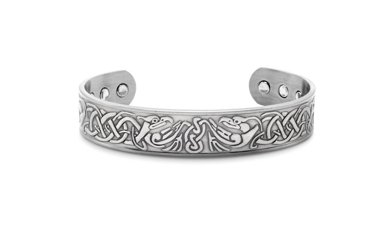 Mens Copper Celtic Phoenix Magnetic Bracelet in Pewter - Medi Safe by Arabesques Jewels