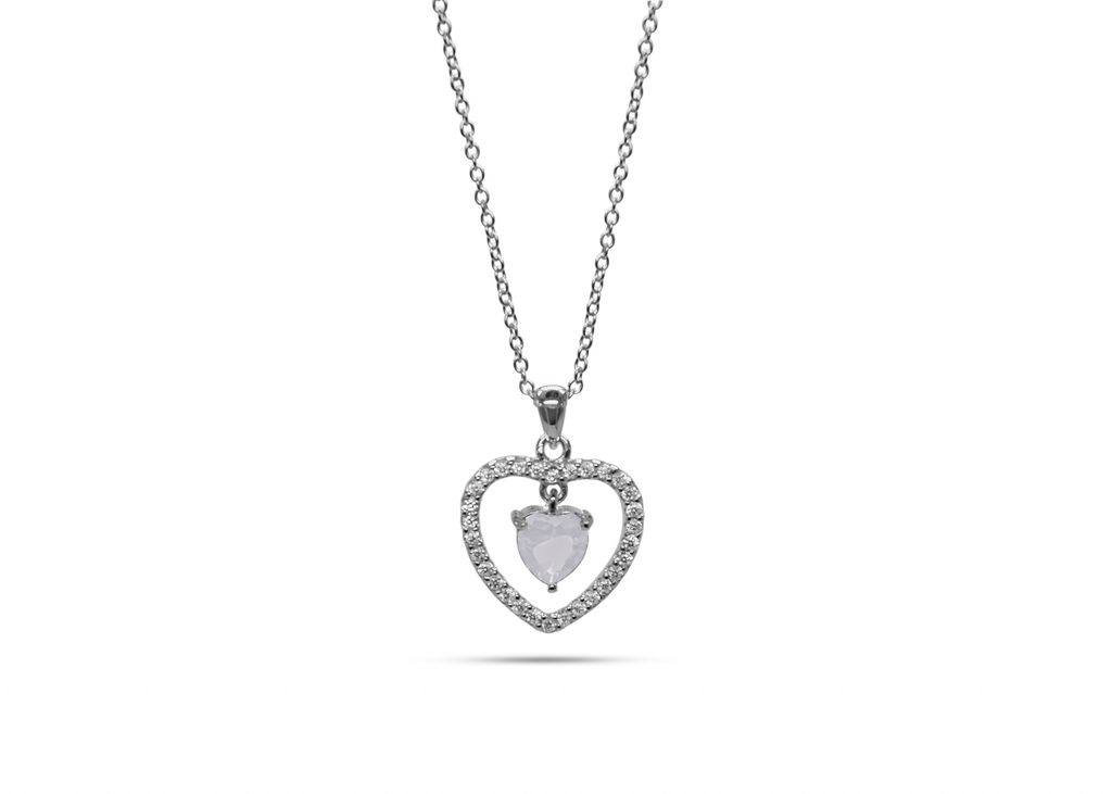 Womens October Opal Birthstone Necklace Pendant. Sterling Silver - Medi Safe by Arabesques Jewels