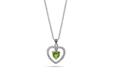 Womens August Peridot Birthstone Necklace Pendant. Sterling Silver - Medi Safe by Arabesques Jewels