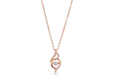 Womens Sterling Silver 925 Dancing Diamond Arabesques Necklace in Rose Gold