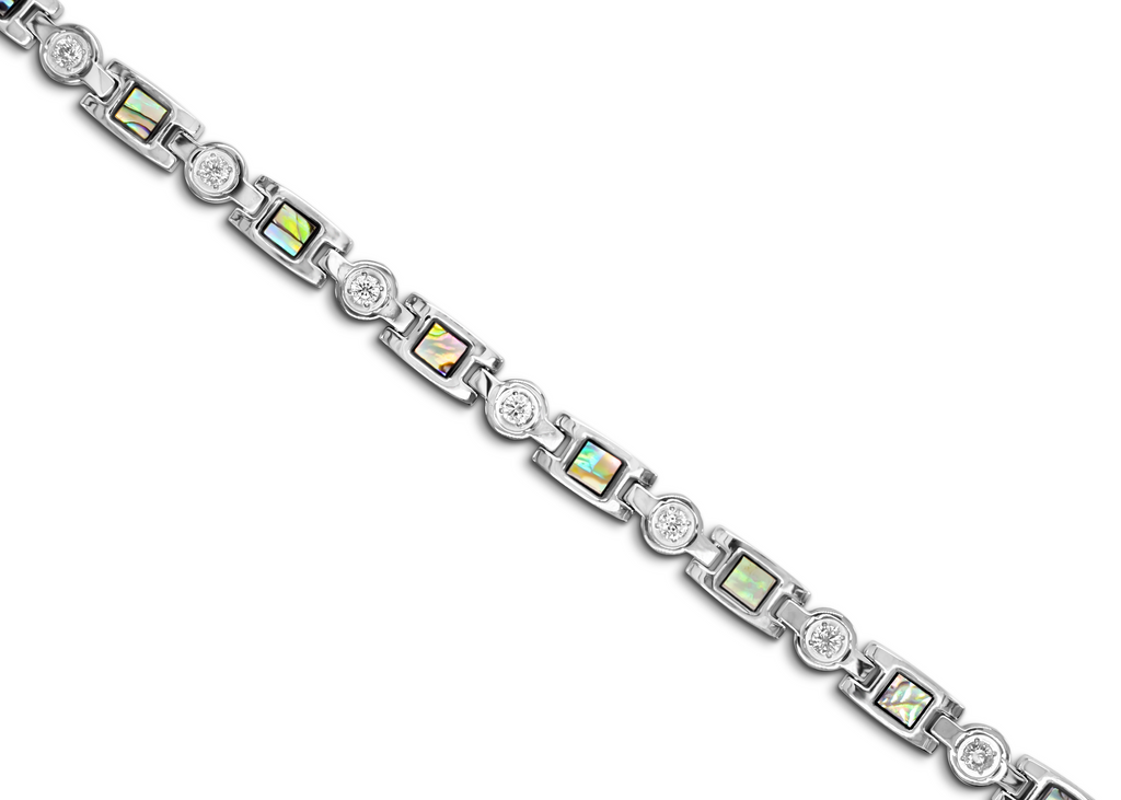 Ladies Titanium Paua High Strength 4 Elements Bracelet in Silver - Medi Safe by Arabesques Jewels