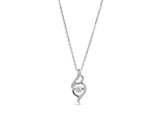 Womens Sterling Silver 925 Dancing Diamond Arabesques Necklace