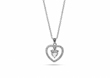 Womens April Diamond Birthstone Necklace Pendant. Sterling Silver