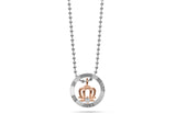 Mens Stainless Steel 'Keep Me In Your Heart' Necklace in Rose Gold and Silver - Medi Safe by Arabesques Jewels 