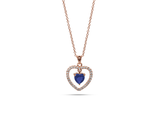 Womens December Tanzanite Birthstone Necklace Pendant. Sterling Silver/Rose Gold