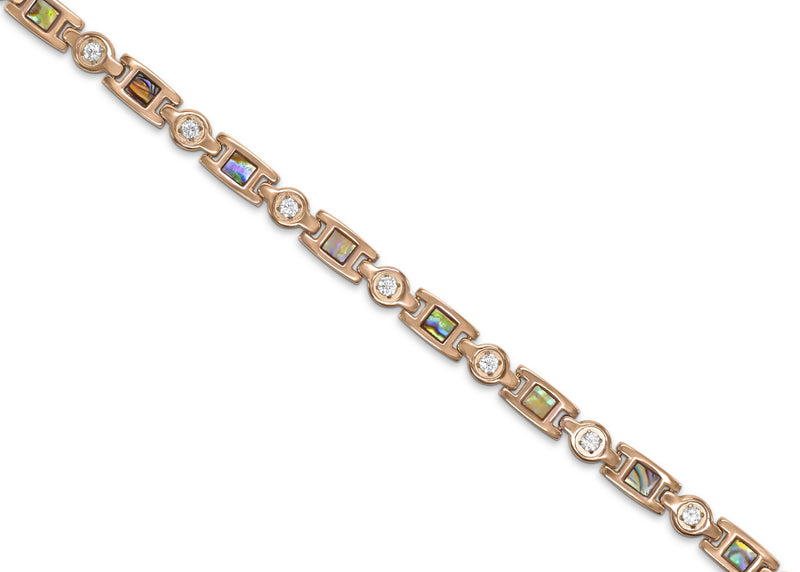 Ladies Titanium Paua High Strength 4 Elements Bracelet in Rose Gold - Medi Safe by Arabesques Jewels