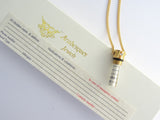SOS TUBE NECKLACE/PENDANT MEDICAL ALERT/INFORMATION/STAINLESS STEEL TALISMAN GOLD - Medi Safe by Arabesques Jewels 