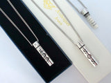 SOS TUBE NECKLACE/PENDANT MEDICAL INFO ALERT/EMERGENCY/STAINLESS STEEL TALISMAN - Medi Safe by Arabesques Jewels 