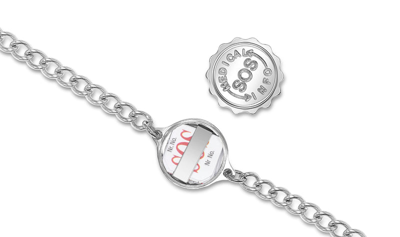 MediSafe by Arabesques Jewels. Waterproof SOS Talisman Bracelet. Stainless Steel. - Medi Safe by Arabesques Jewels 