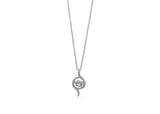Womens Sterling Silver 925 Dancing Diamond Large Diamond Necklace - Medi Safe by Arabesques Jewels 