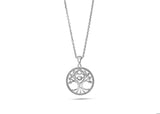 Womens Sterling Silver 925 Dancing Diamond Tree of Life Necklace