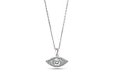 Womens Sterling Silver 925 Dancing Diamond Evil Eye Necklace