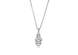 Womens Sterling Silver 925 Dancing Diamond Celtic Heart Necklace