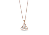 Womens Sterling Silver 925 & Rose Gold Dancing Diamond Celtic Necklace