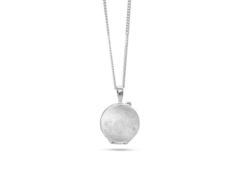 Sterling Silver 925 Medi Safe by Arabesques Medical SOS Talisman Necklace Pendant - Medi Safe by Arabesques Jewels 