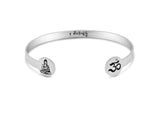 Exclusive Unisex Tibetan Buddha 'Om Mani Padme Hum' Bangle in Silver