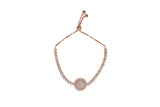 Womens Sterling Silver & CZ Dome Tennis Bracelet in Rose Gold