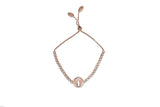 Womens Sterling Silver & CZ Angel Wings Tennis Bracelet in Rose Gold